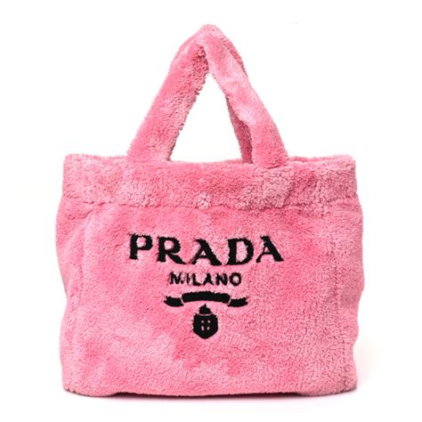 prada terry cloth bag black|PRADA Terry Cloth Tote Bag Petalo Black .